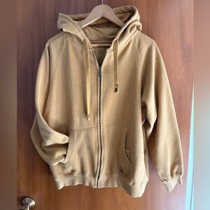 Carhartt-Style Tan Zip-Up Hoodie